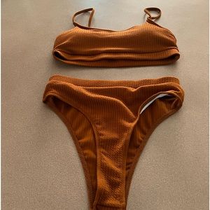 Mocha Ribbed size Medium Bathing suit